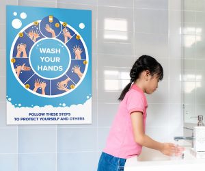 hand washing sign school